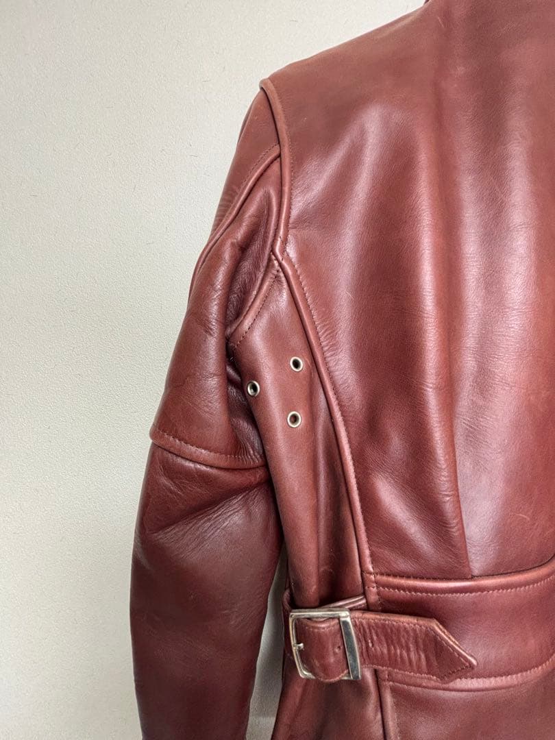 FREEDOMブラウンレザー シングルライダースジャケット