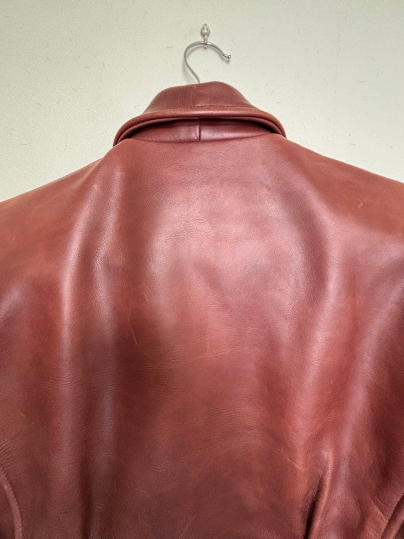 FREEDOMブラウンレザー シングルライダースジャケット