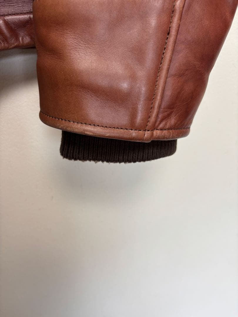 FREEDOMブラウンレザー シングルライダースジャケット