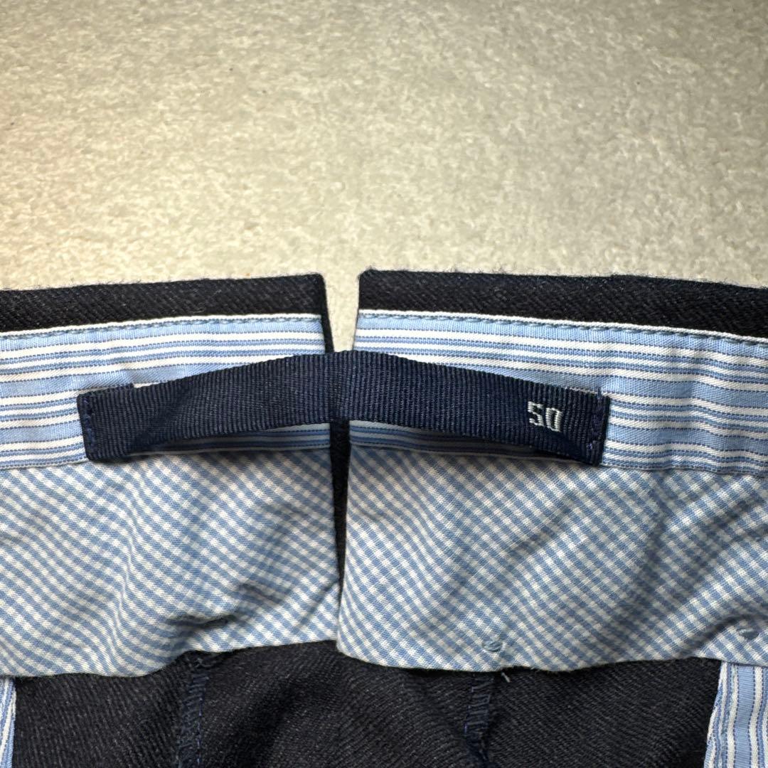 21 秋冬　未使用　インコテックス　スラックス　ネイビー　50 XL フランネル