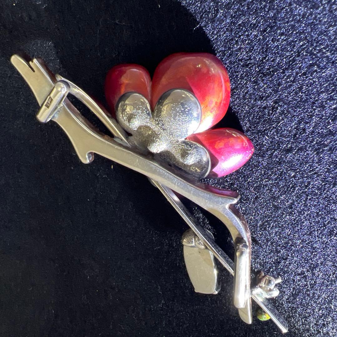 極上金工　銀細工ブローチ　28g 東Y8-0129☆2F