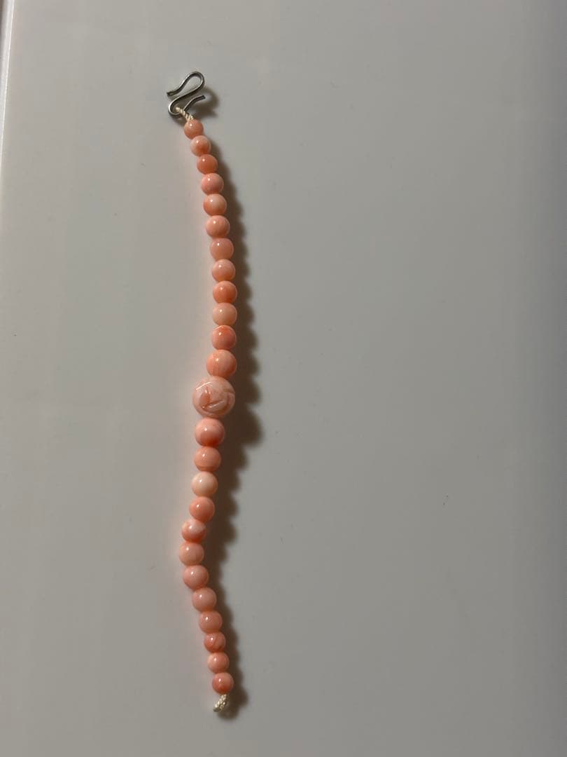 ネックレス サンゴ 本珊瑚 GSILVER 刻印&ブレスレットセット