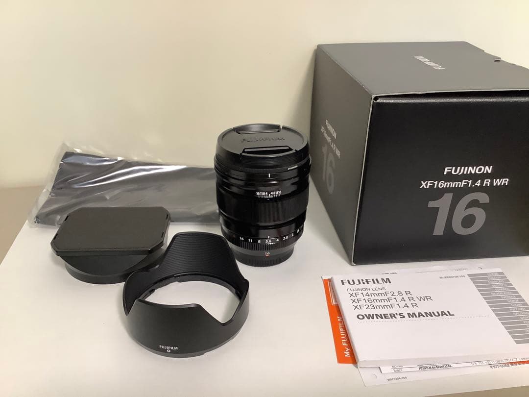 Fujifilm XF16mm F1.4 R WR レンズ　元箱　社外角形フード