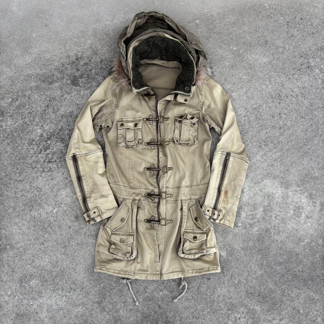 ✨週末限定セール✨ 00's ミリタリーギミックコートファー着脱 お兄系 y2k