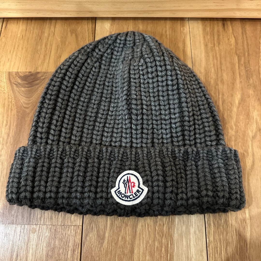 MONCLER モンクレール ニット帽 グレー ニットキャップ 正規品