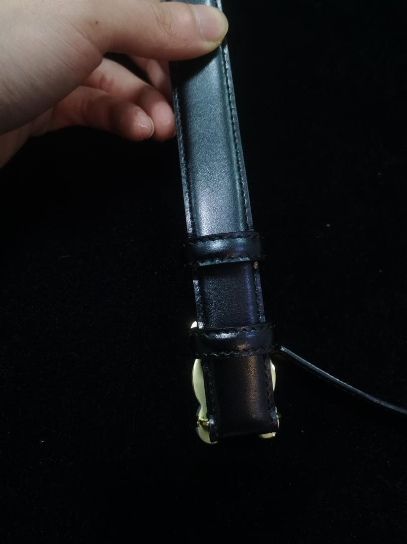 CELINE トリオンフ ナローベルト ブラック ゴールド金具