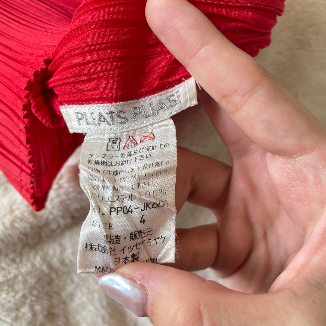 PLEATS PLEASE プリーツカットソー　レッド