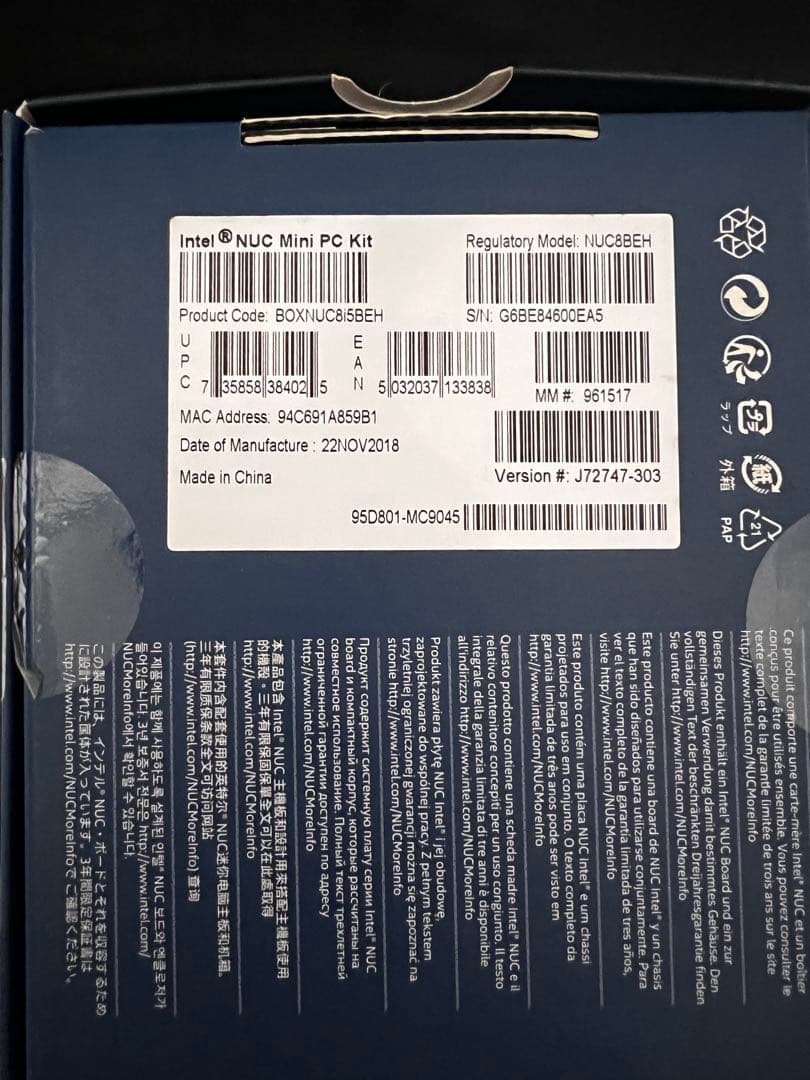 c*u様 intel NUC BOXNUC8i5BEH ミニPC Windows