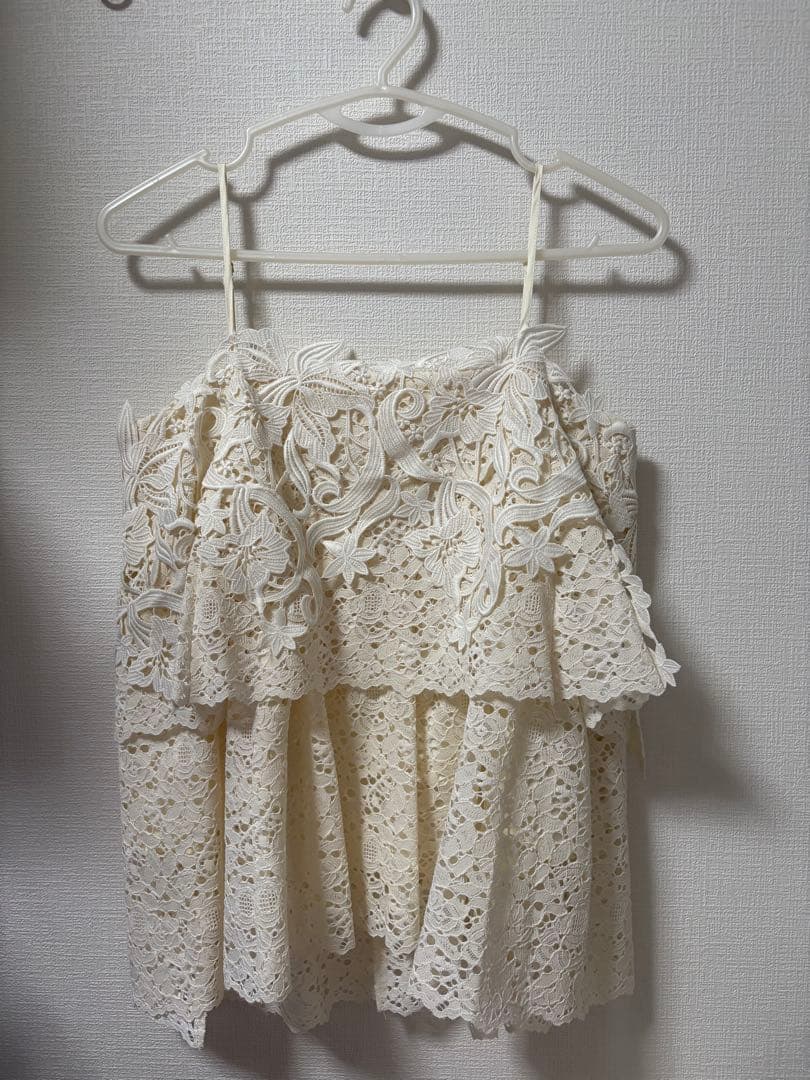トップス Acka lace layered camisole tops