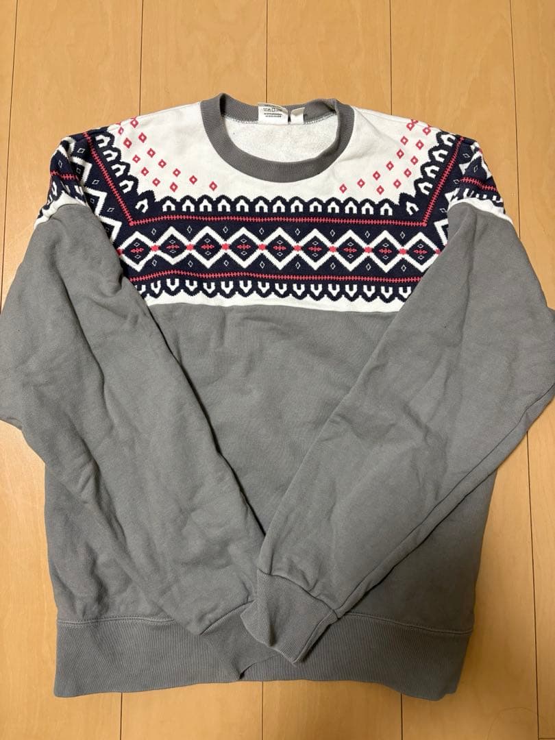 トップス  Pattern Crew Neck Sweatshirt