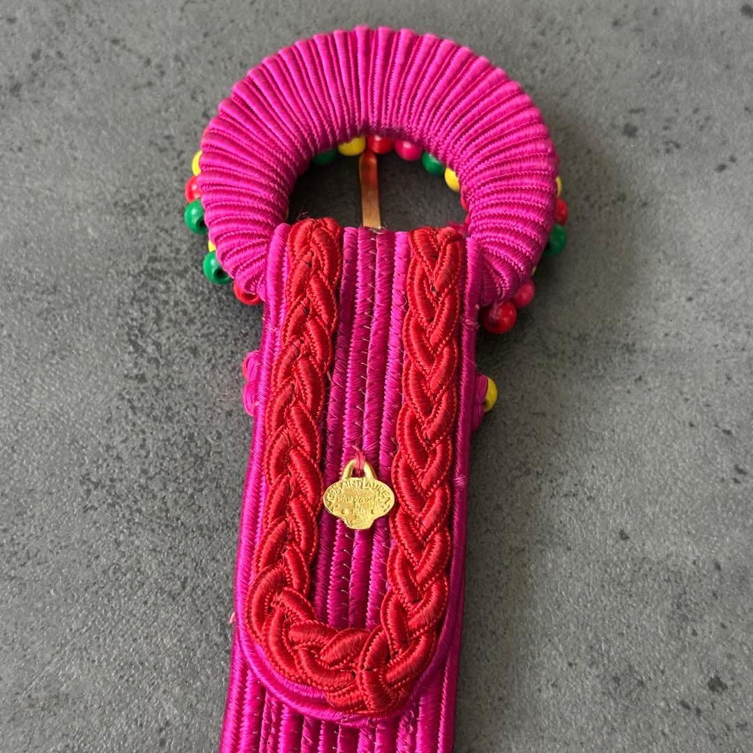 超希少✨イヴ・サンローラン　リヴ・ゴーシュ　ヴィンテージ　織ベルト　ピンク