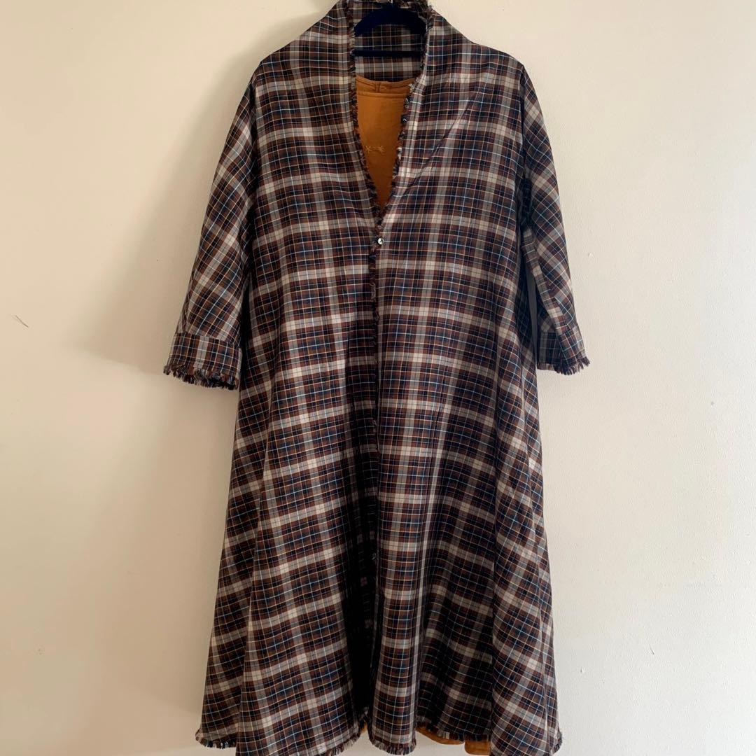 45rpm シルクワンピース　ブラウン　ドルマンスリーブ　七分袖　日本製