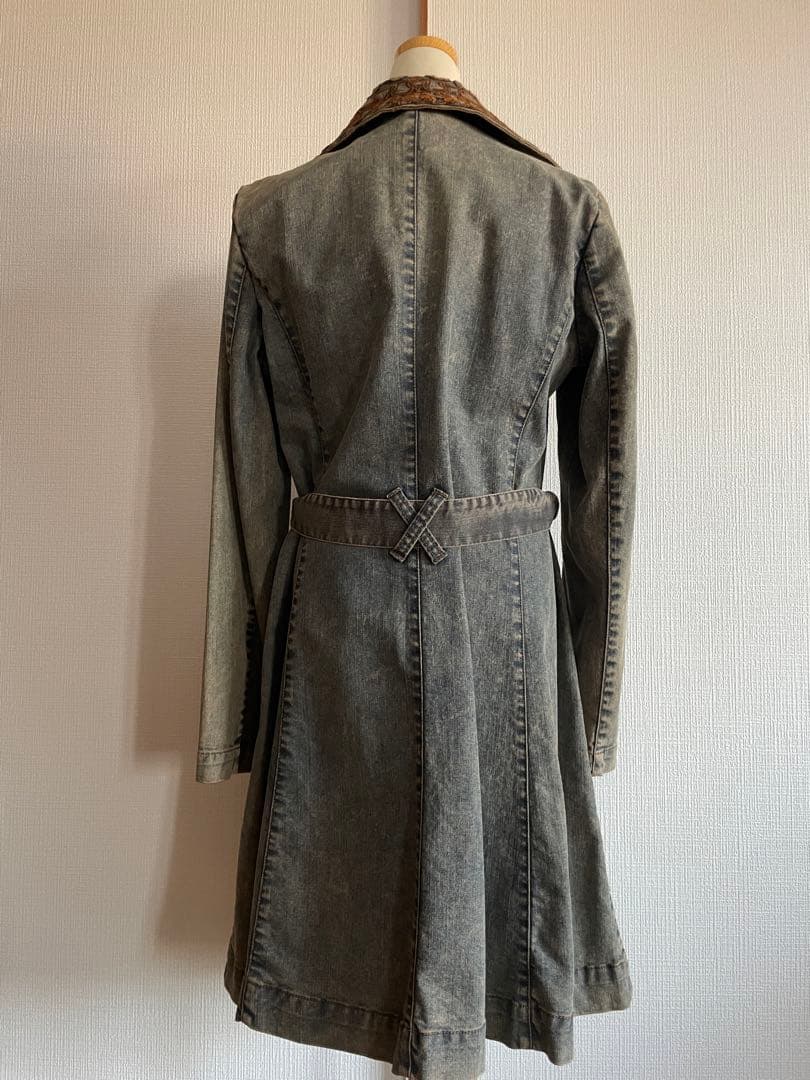 90s Christian Lacroix Jeans刺繍デニムロングコート