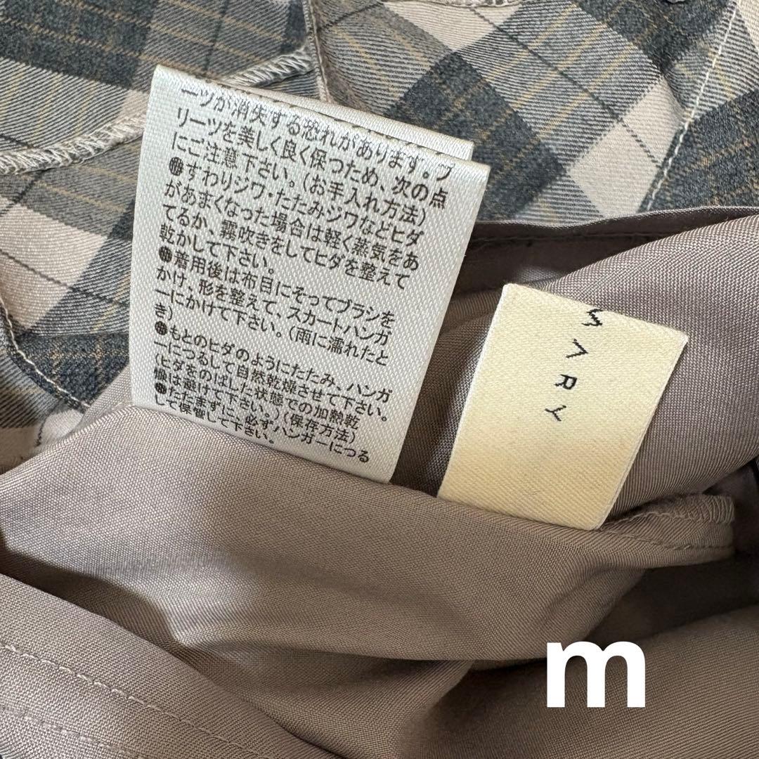 スカート andmary Coco check pleats skirt S