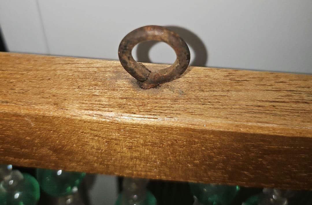 昭和レトロ　ビーズのれん　レトロポップ　玉暖簾　当時物　緑色　珠暖簾　グリーン