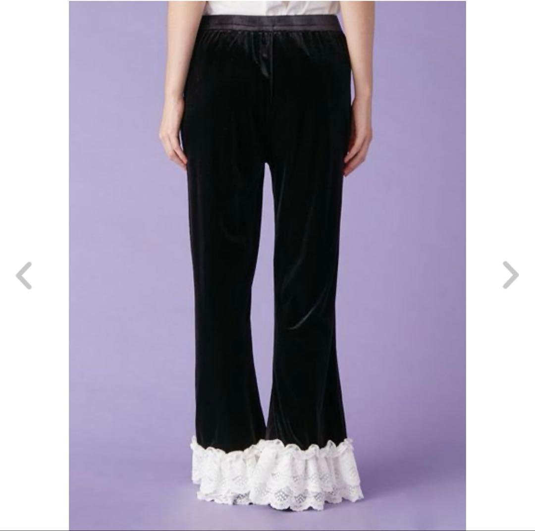 LILY BROWN バリエーションフリルパンツ ブラック