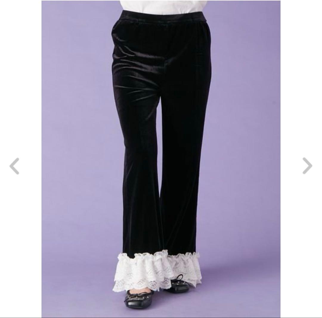 LILY BROWN バリエーションフリルパンツ ブラック