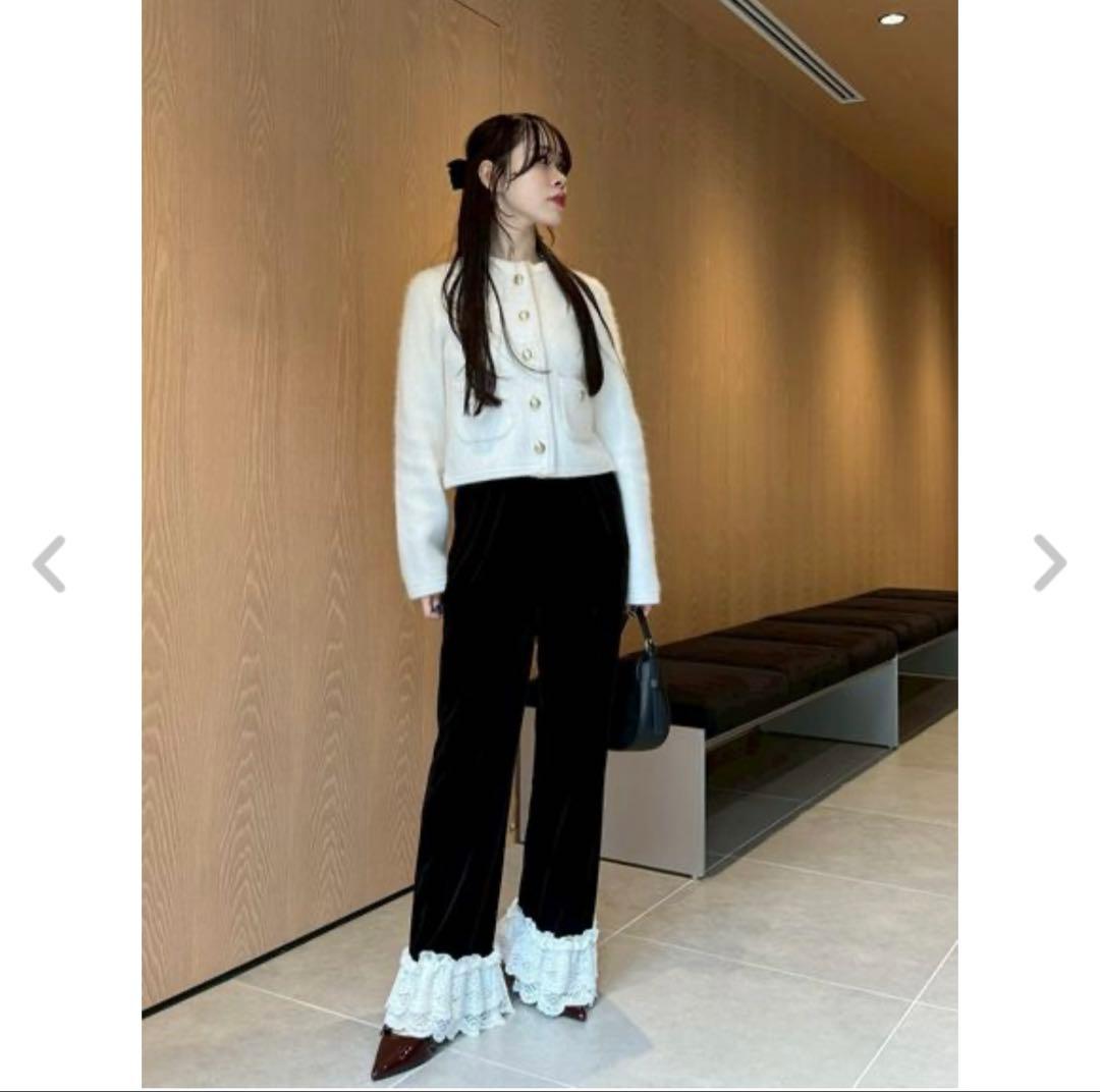 LILY BROWN バリエーションフリルパンツ ブラック