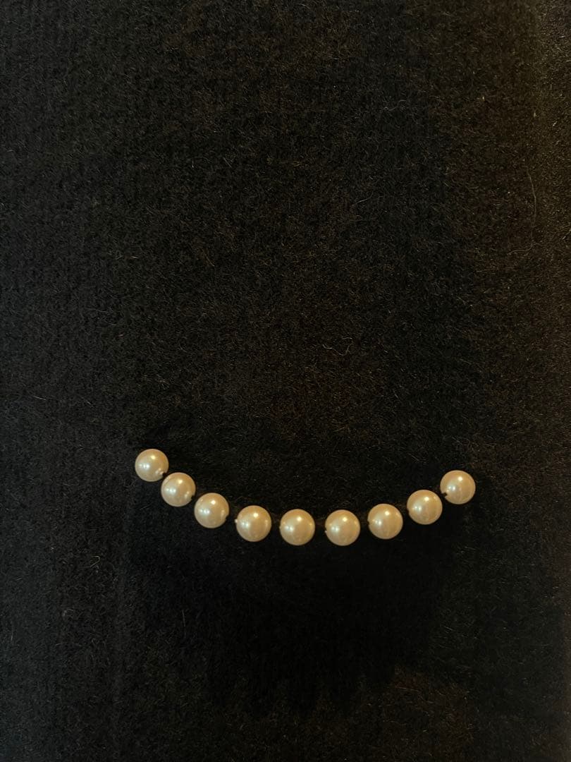 【極美品✨】M'S GRACY 黒 長袖 ラクーンニット パールワンピース