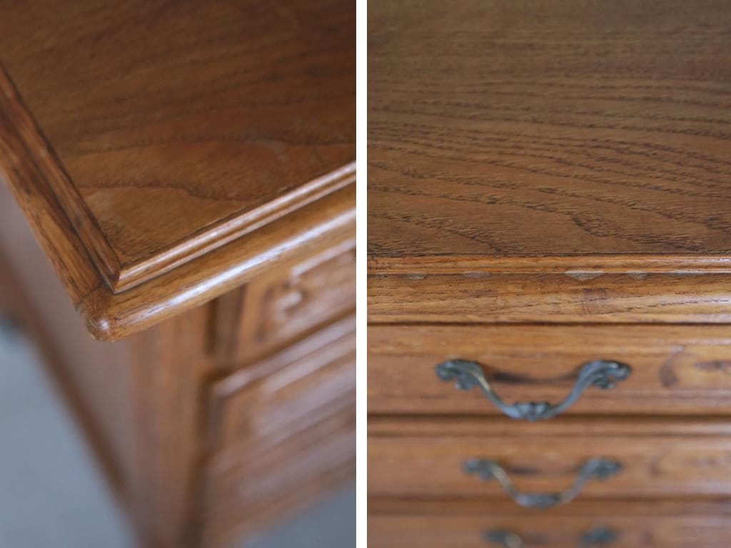 フランスアンティーク猫脚4杯ドロワー/木製チェスト/タンス/飾り棚(86-166