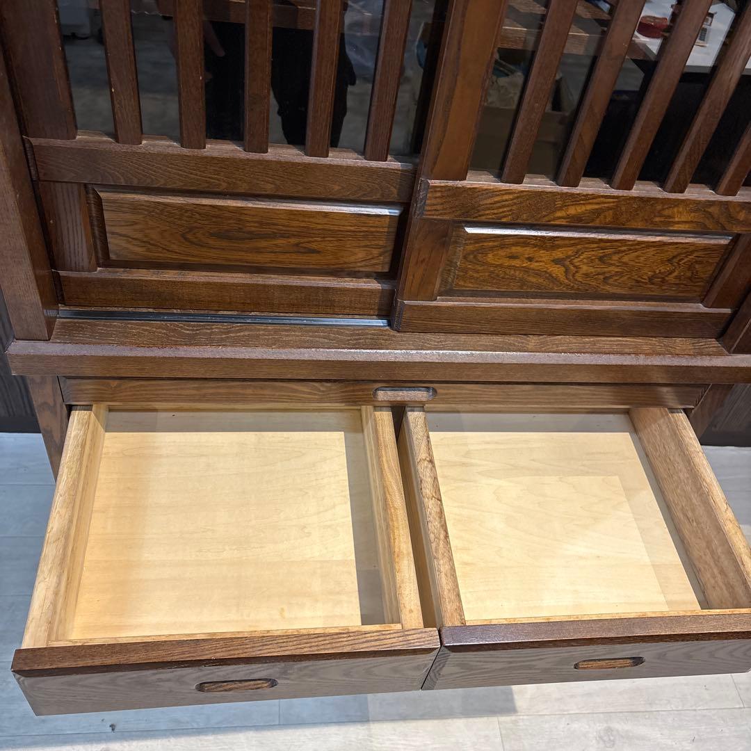 私*様 和風格子デザイン 食器棚 90cm幅