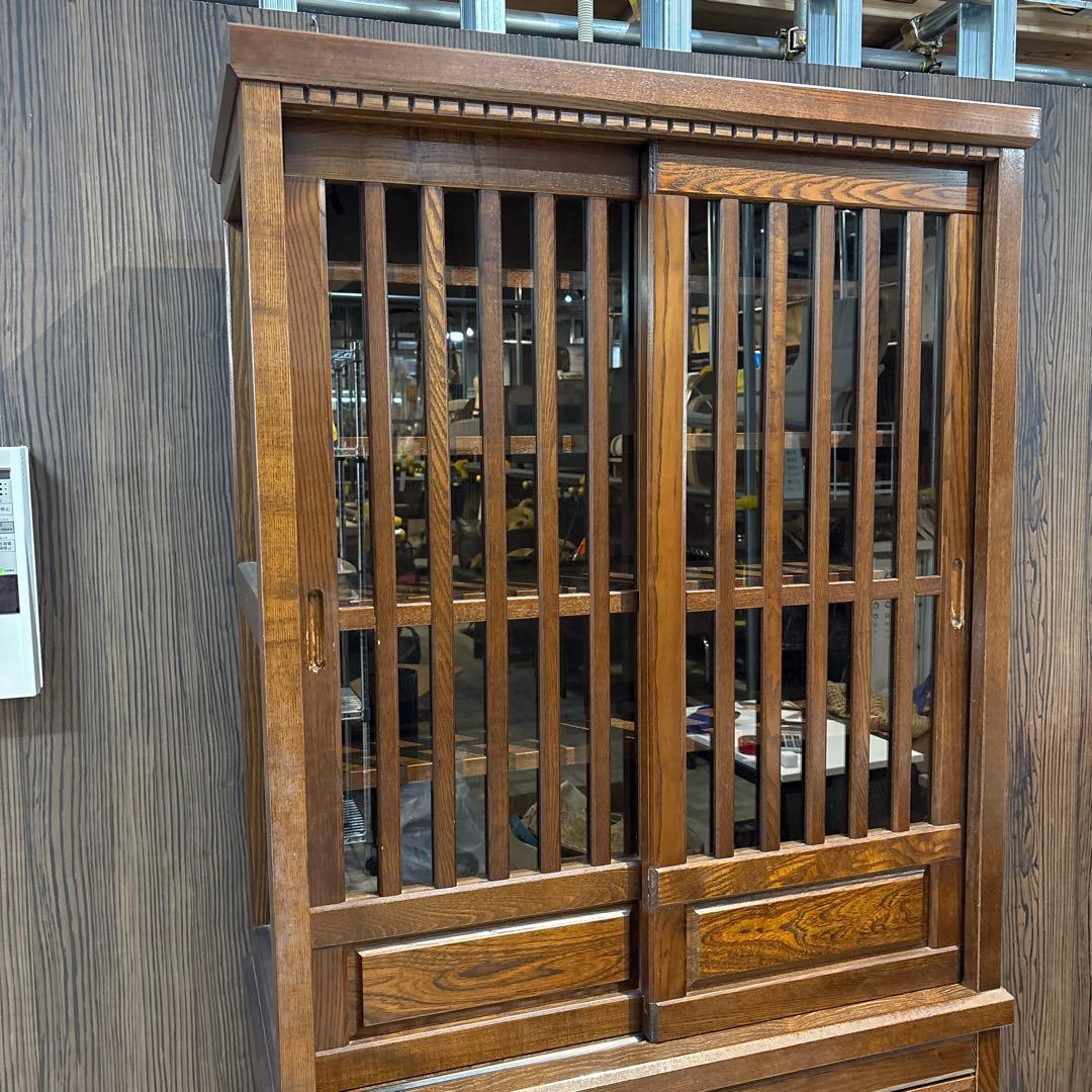 私*様 和風格子デザイン 食器棚 90cm幅