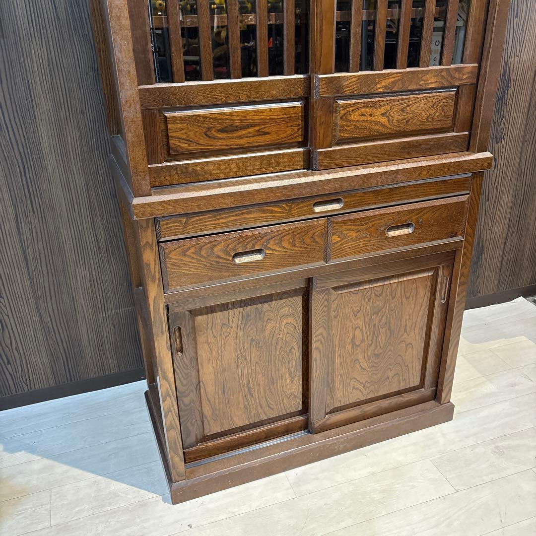 私*様 和風格子デザイン 食器棚 90cm幅