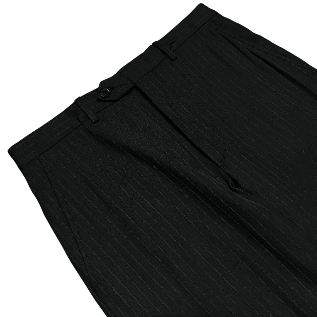 GIORGIO ARMANI ライトウール ストライプ ワイド スラックス