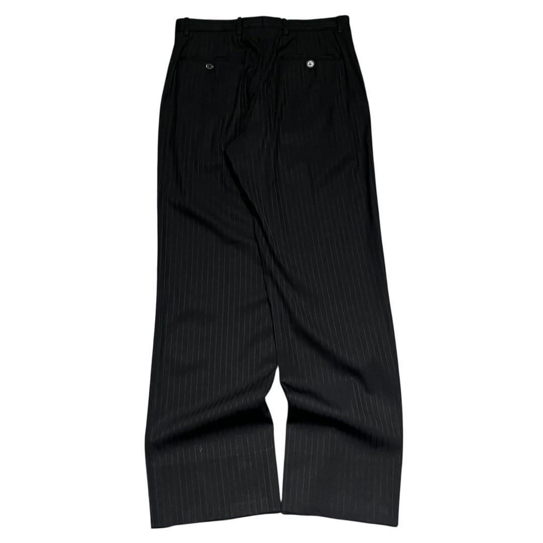 GIORGIO ARMANI ライトウール ストライプ ワイド スラックス