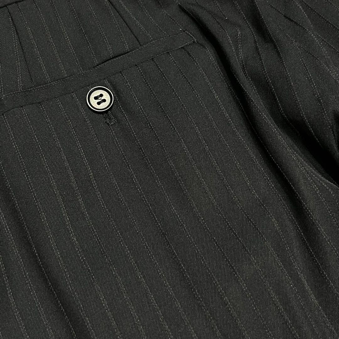 GIORGIO ARMANI ライトウール ストライプ ワイド スラックス