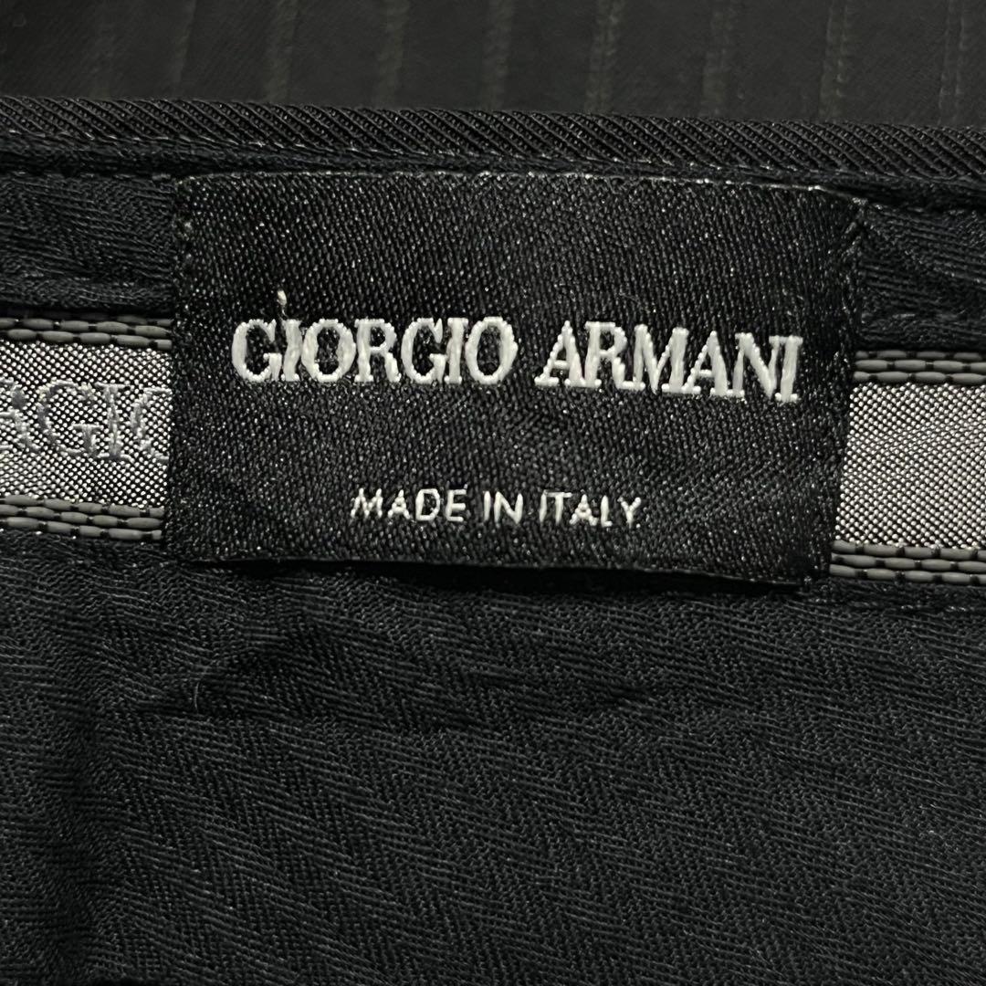 GIORGIO ARMANI ライトウール ストライプ ワイド スラックス