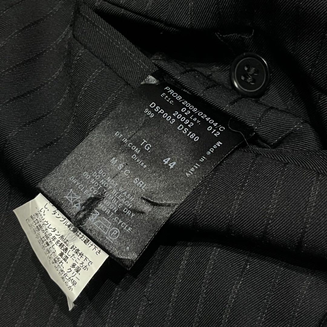 GIORGIO ARMANI ライトウール ストライプ ワイド スラックス