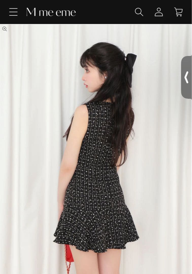 エムミーエメCheck tweed mermaid mini onepiece