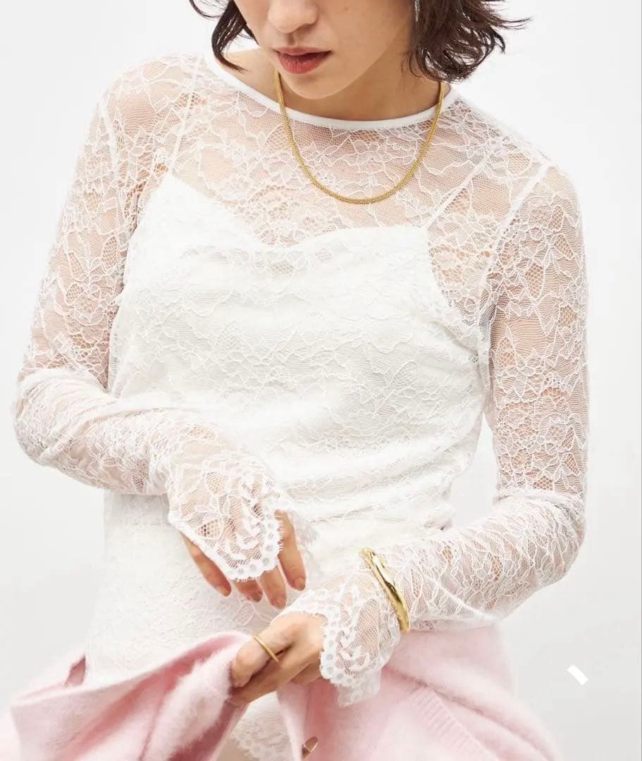 NOLLEY'S sophi ウォッシャブルラッセルレースTブラウス