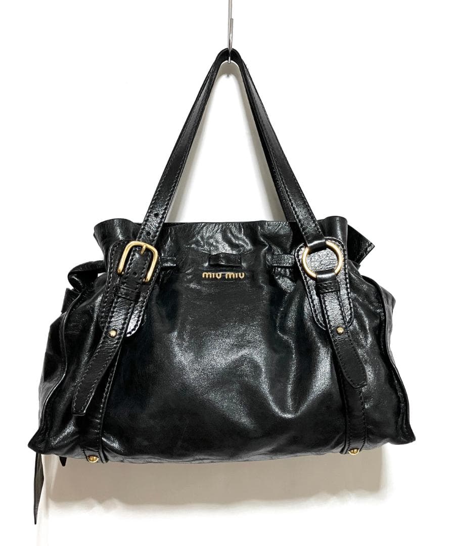 バッグ miu miu VITELLO Ribbon Leather Bag