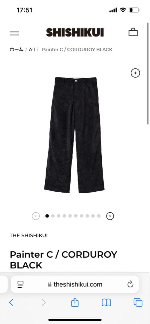 THE SHISHIKUI Painter C コーデュロイブラック 34