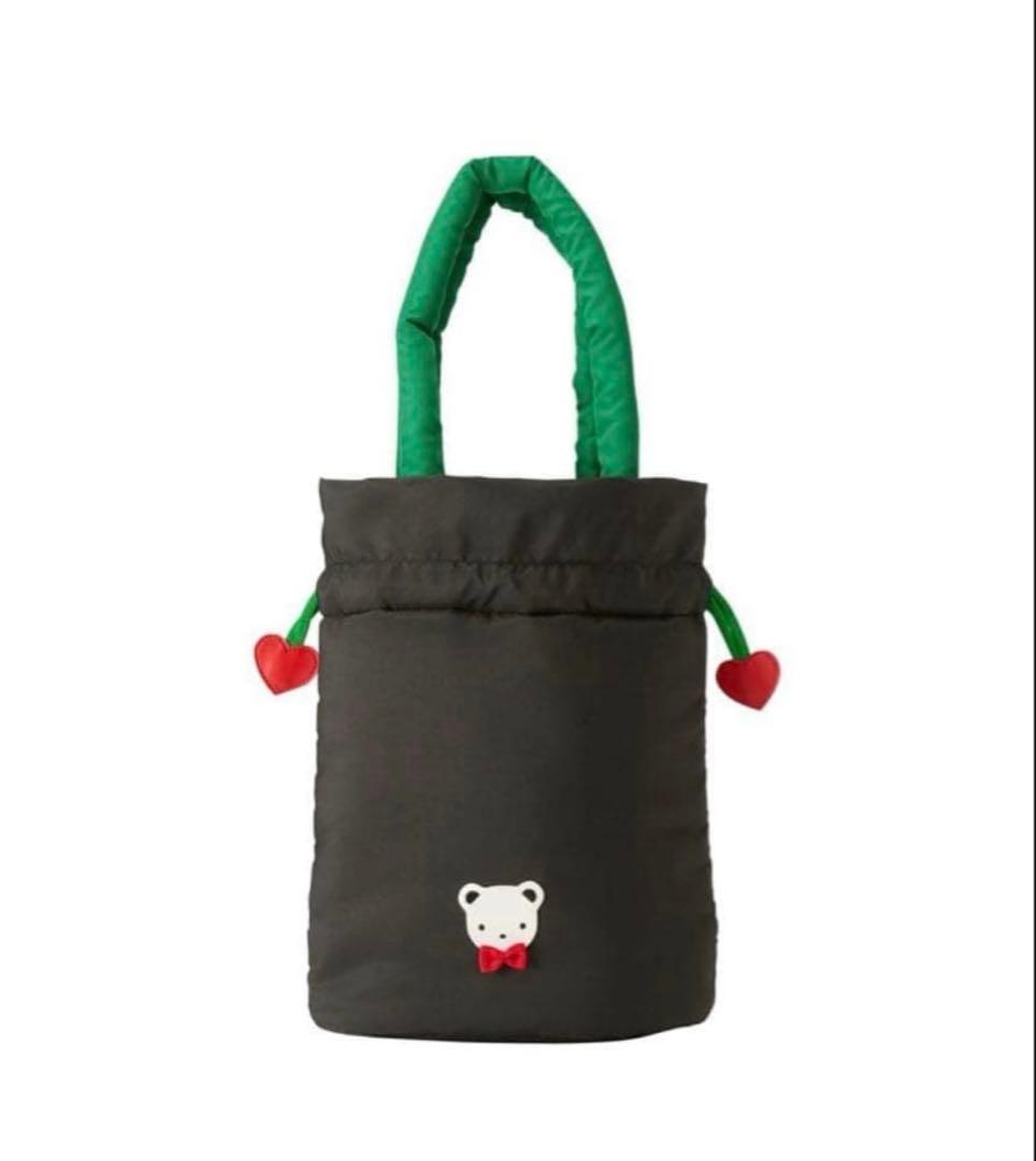 新品未使用　ファミリア　巾着バッグ　ブラック　バレンタイン　完売カラータグ付