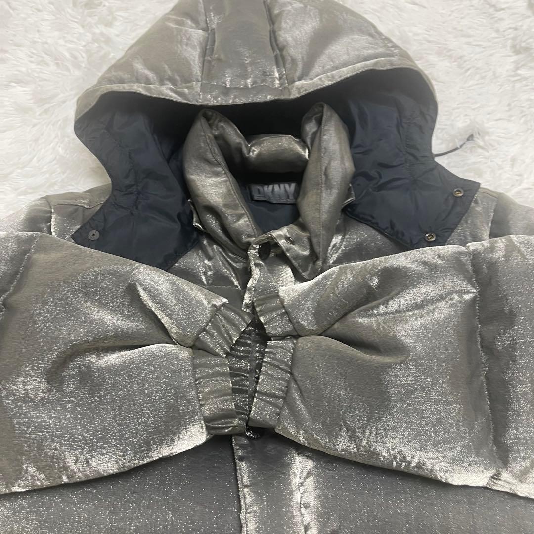 ダナキャランDKNY メタリック シルバー ダウンジャケット ヴィンテージ90s