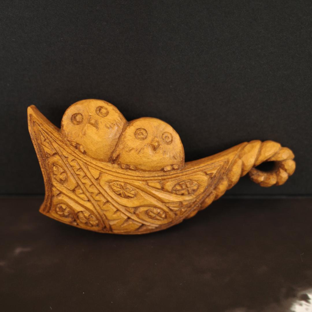 工房がんま フクロウの木彫り５種セット