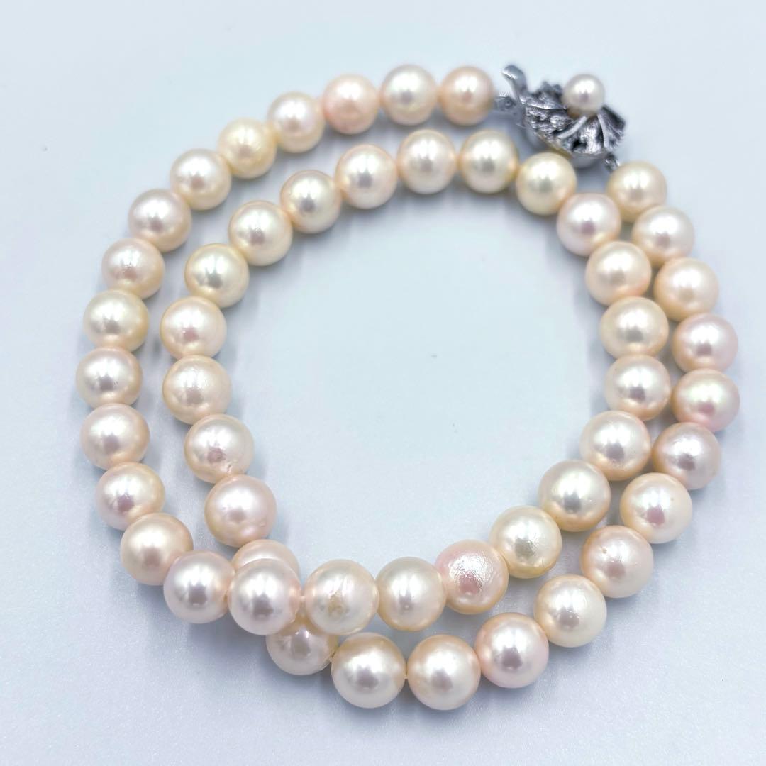 艶良✨干渉色◯ 大珠8.5mmあこや本真珠 パールネックレス　冠婚葬祭　SV刻印