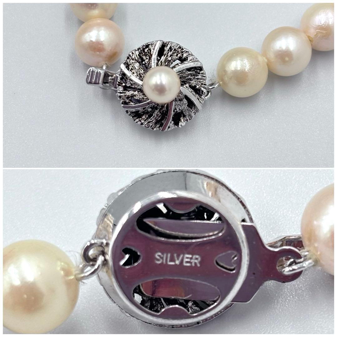 艶良✨干渉色◯ 大珠8.5mmあこや本真珠 パールネックレス　冠婚葬祭　SV刻印