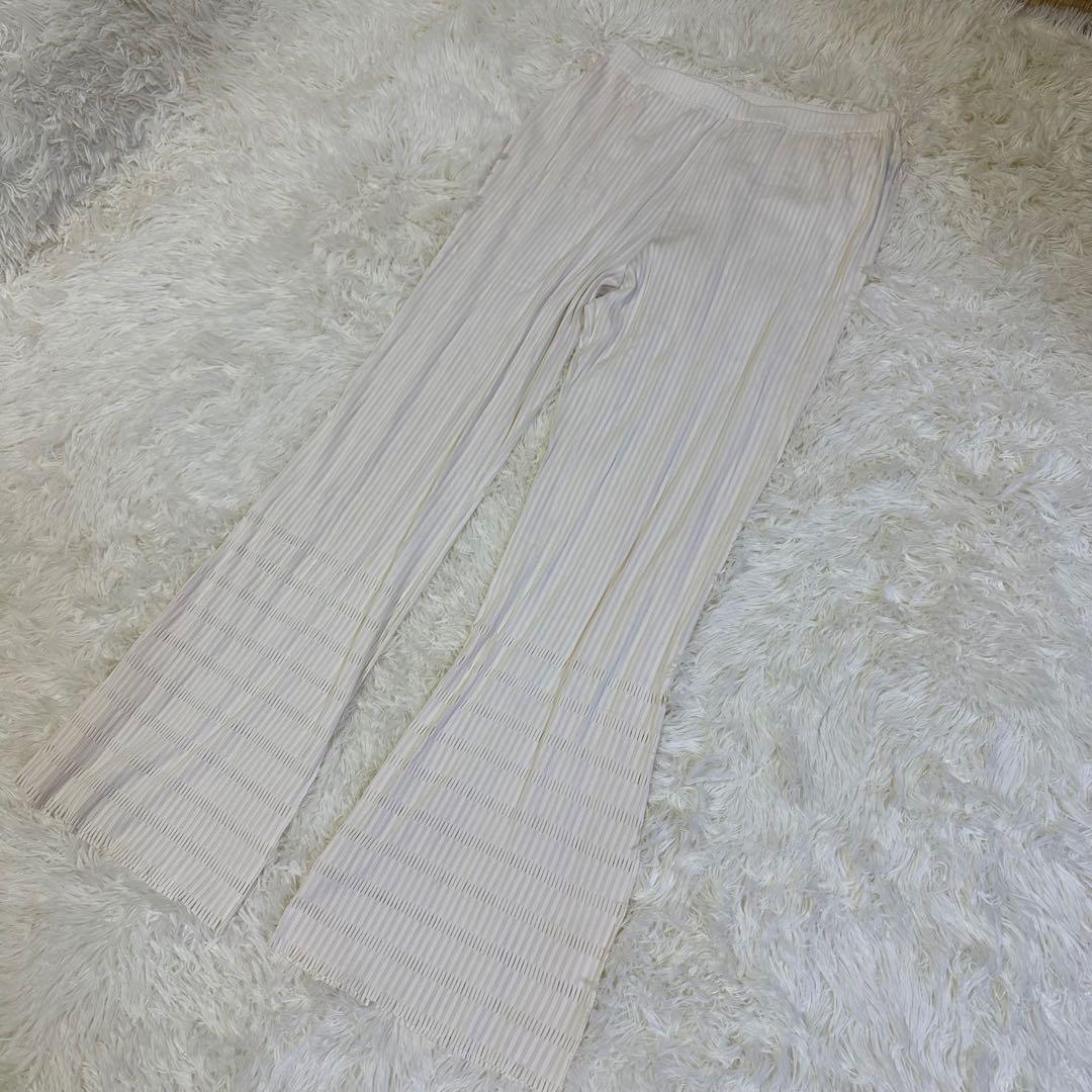 プリーツプリーズA.POCセミワイドパンツ イッセイミヤケフリンジカットワーク