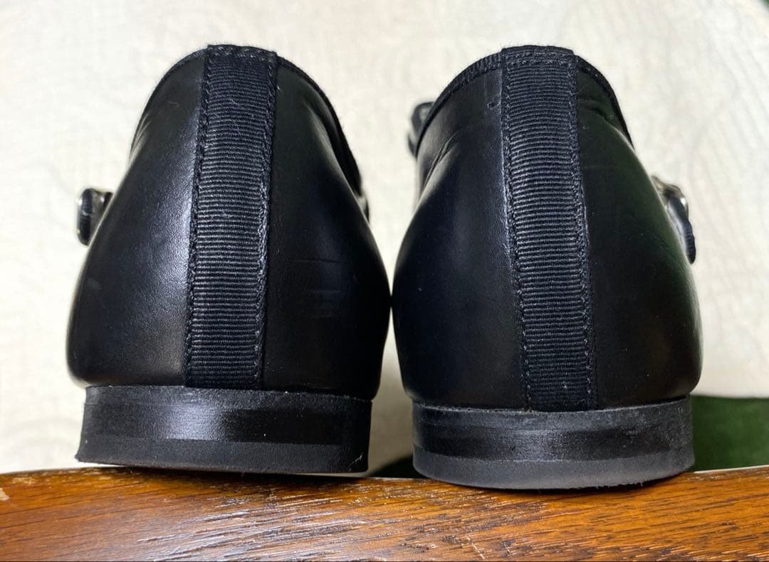 VIEILLE ブラックレザー ストラップシューズ