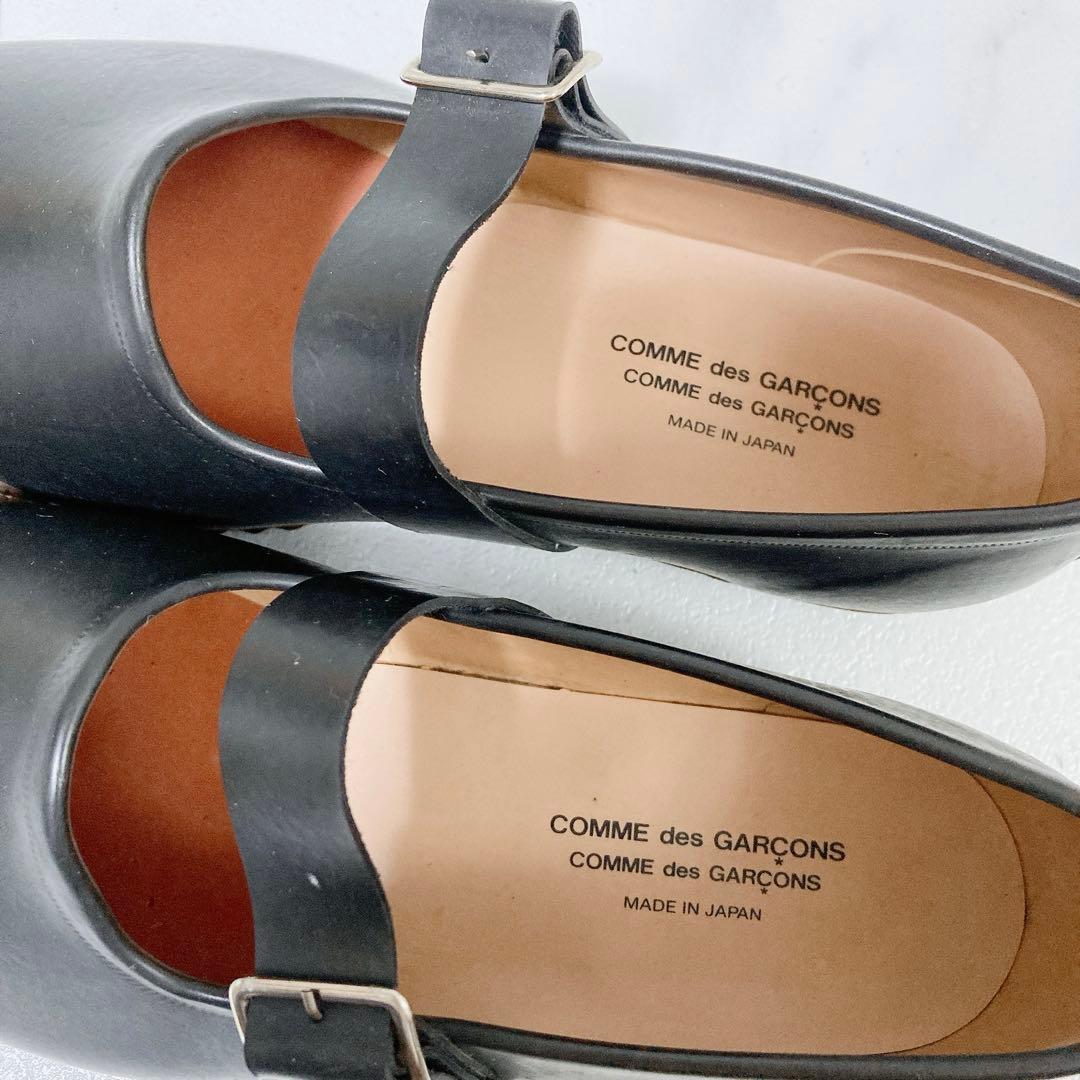 美品 コムデギャルソン コムコム ストラップシューズ レインシューズ 黒 24