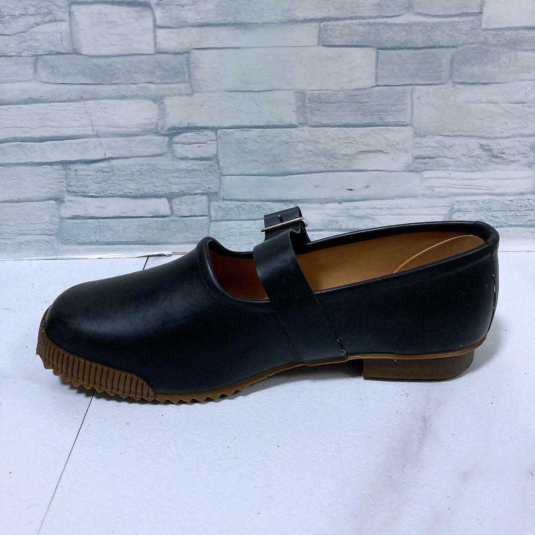 美品 コムデギャルソン コムコム ストラップシューズ レインシューズ 黒 24