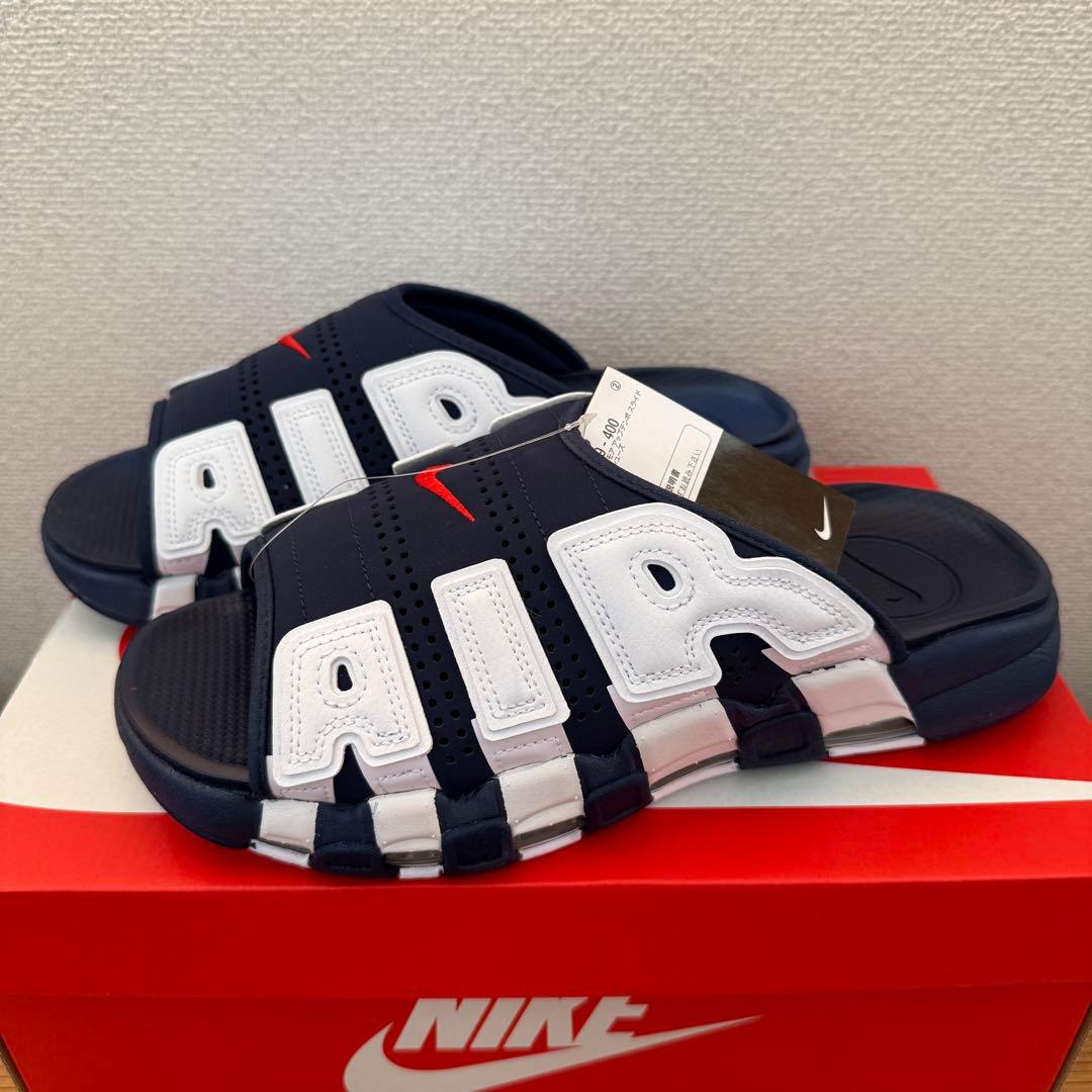 新品 ナイキ エアモアアップテンポ スライド29cm ネイビー