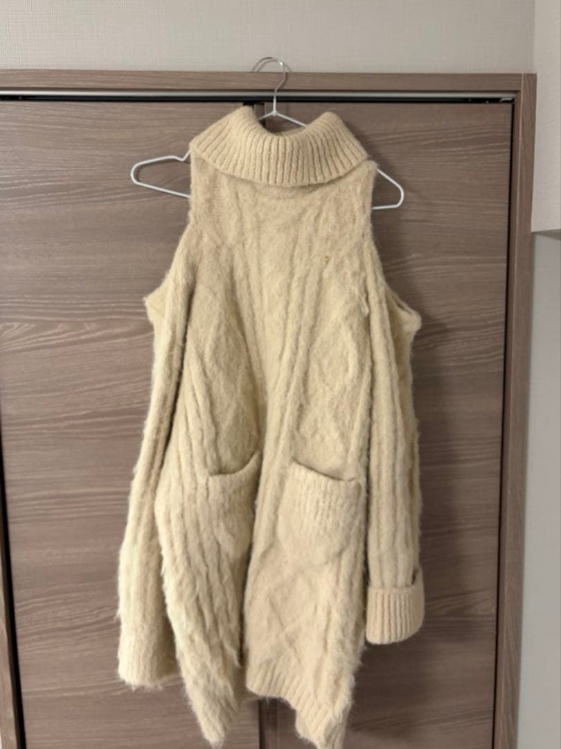 andmary Allyn cable knit dress アイボリー