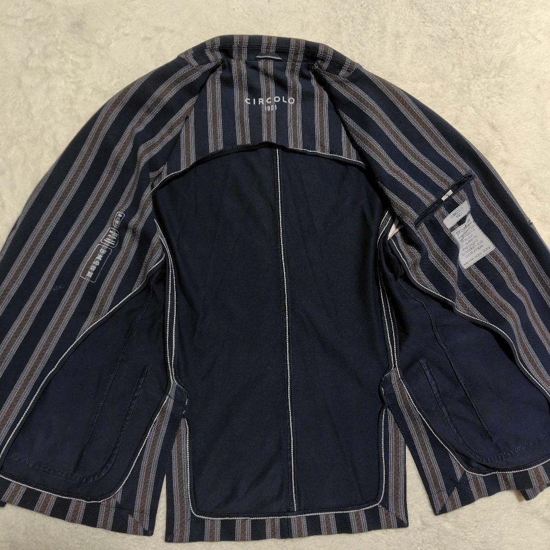 CIRCOLO1901 チルコロ ジャージージャケット グレー ストライプ 46