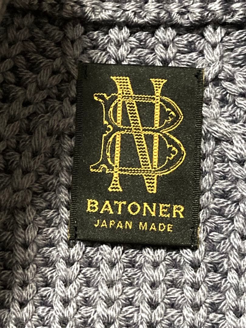 バトナー　シグネチャー　ウールドライバーズニット　ジップアップ　メンズ　セーター