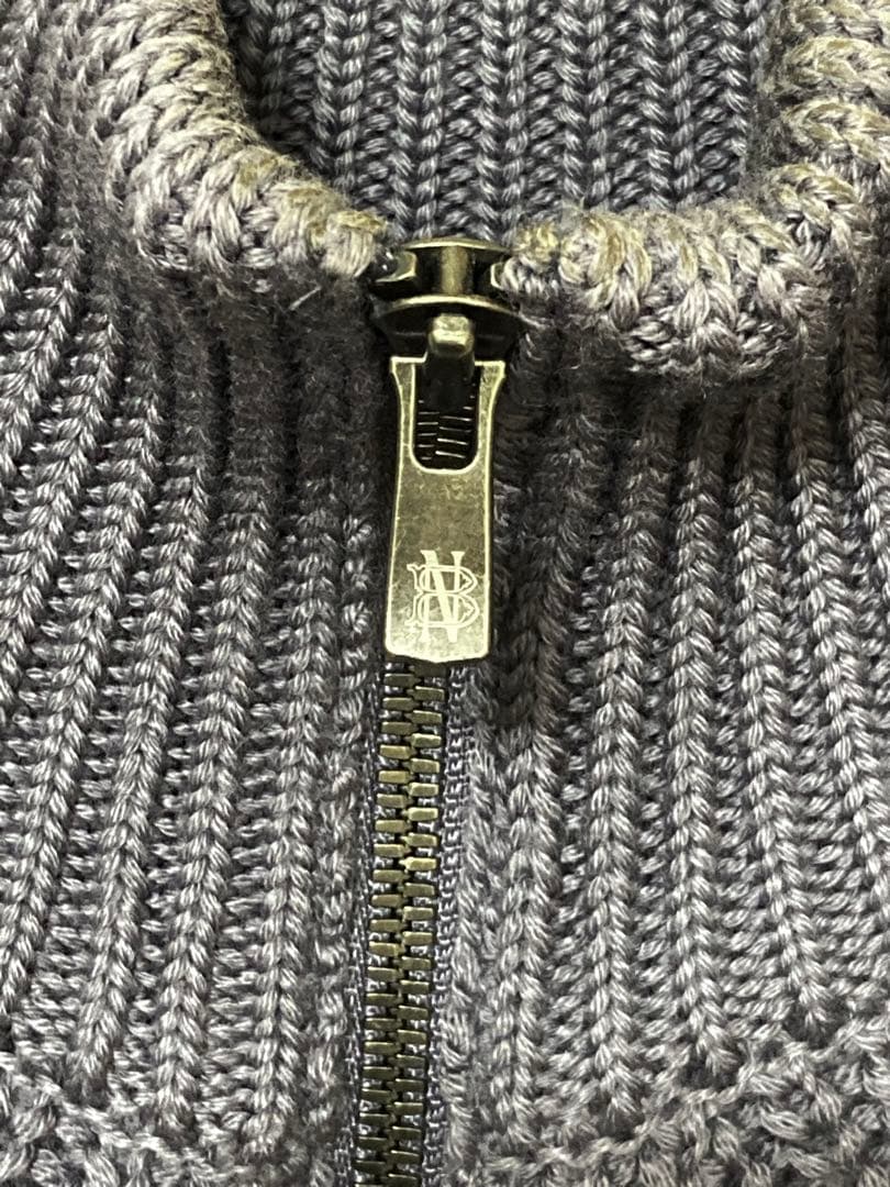 バトナー　シグネチャー　ウールドライバーズニット　ジップアップ　メンズ　セーター